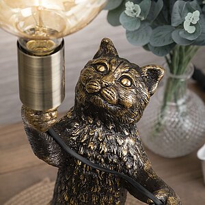 Бронза Настольная лампа Кот Эдисон Бронза