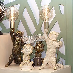 Бронза Настольная лампа Кот Эдисон Бронза