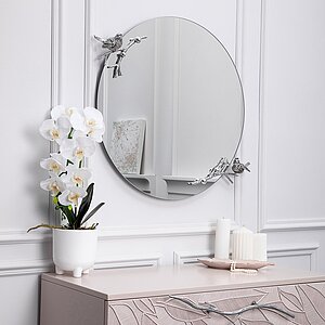 Серебро, 4657837007540 Зеркало настенное Атмосфера Весна круглое