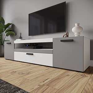 Белый / Серый графит Тумба Homegrad ТВМ-8, белый / серый графит
