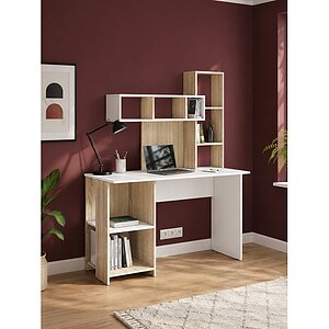 Белый/Дуб сонома Компьютерный стол Эфес дуб сонома / белый