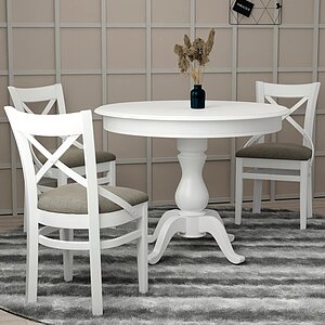 Эмаль белая (Тон 9), Ажур 149-3 (шелк) Стул из массива «Соло Венский» , производство ДМФ «Аврора» Димитровград