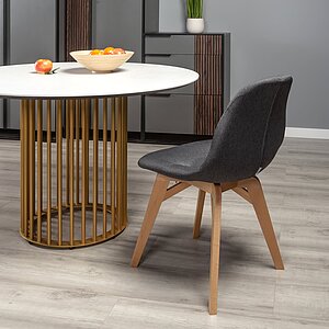 Серый Стул Eames lite тёмно-серый/натур. Бук