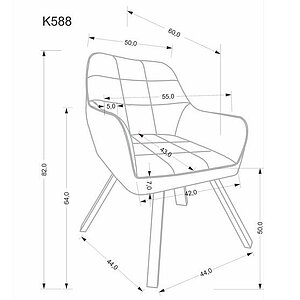 серый / черный Стул HALMAR K588 серый/черный