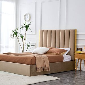 бежевый / золотой Кровать HALMAR PALAZZO бежевый/золотой, 160/200