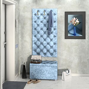 Лагуна Прихожая Мишель Панель вешалка Мишель 750+Пуф Мишель 750