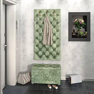 Мохито Прихожая Мишель Панель вешалка Мишель 750+Пуф Мишель 750