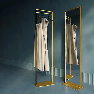 Золотой Комплект Genglass вешалка Zilosi + зеркало Zeliso