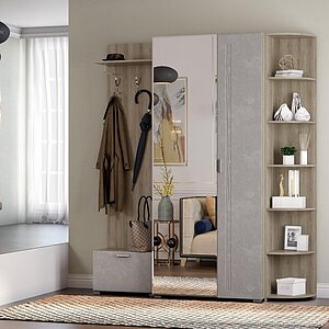 Дуб серый, бетон серый Прихожая Santan Лотос (композиция 1)