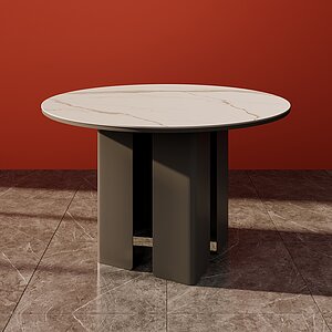 Белый мрамор столешница / Черная опора Обеденный стол Genglass Gresio