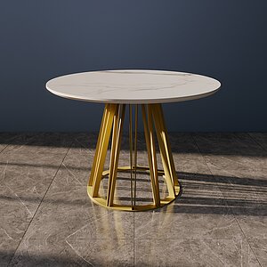 Белый мрамор столешница / Золотая опора Обеденный стол Genglass Sunvio