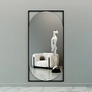 Черный Зеркало Genglass Kvaden XL в раме