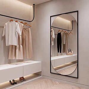Черный Зеркало Genglass Kvaden XL в раме