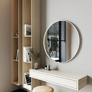 Белый Зеркало Genglass Rauntel M в раме