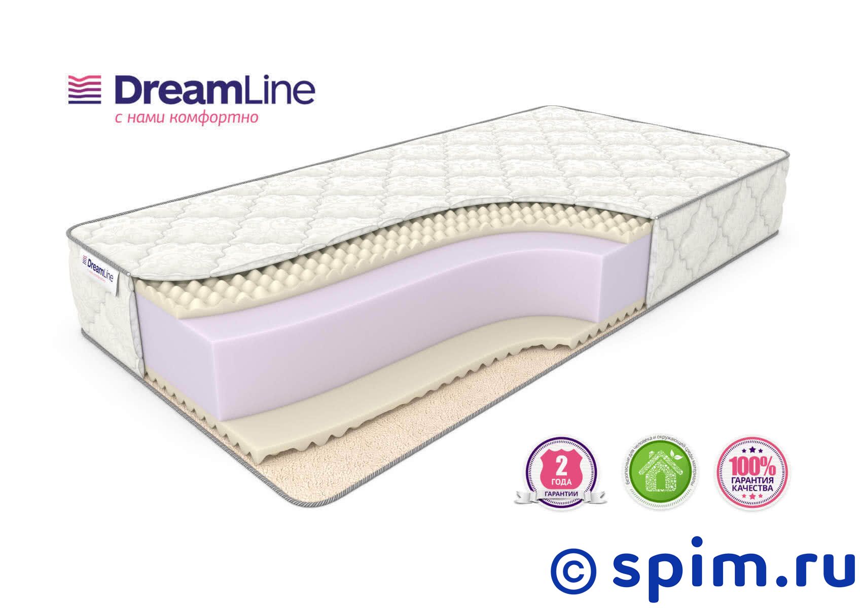 Матрас DreamLine Roll Massage Season Big 80х200 см Матрас DreamLine Roll Massage Season Big 80х200 смМатрасы DreamLine DreamRoll<br>Матрас средней жесткости на основе блока искусственного латекса (18 см), с прослойками ячеистой пены. Несъемный чехол из хлопкового жаккарда + шерсть мериноса с одной стороны. Высота: 26 см. Нагрузка: до 120 кг. Скручен в рулон. Размер ДримЛайн Ролл Массаж Сизон Биг односпальный: 80 x 200 см<br><br>Ширина см: 80<br>Длина см: 200<br>Линейка: DreamRoll