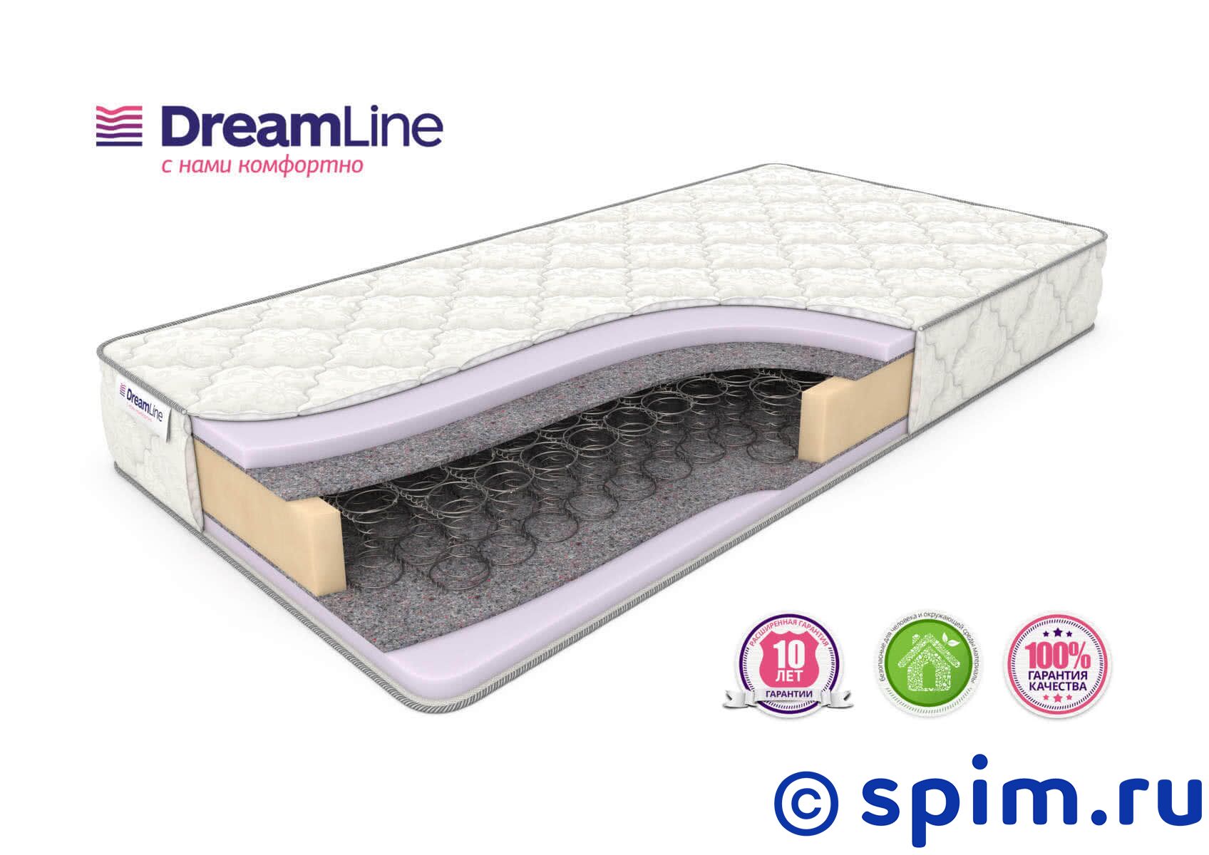 Матрас DreamLine Eco Foam Bonnell 180х195 см Матрас DreamLine Eco Foam Bonnell 180х195 смМатрасы на пружинном блоке Bonnell<br>Матрас средней жесткости на зависимых пружин Bonnell (120 шт/м2), с прослойками из искусственного латекса. Несъемный чехол из хлопкового жаккарда. Высота: 18 см. Нагрузка: до 90 кг. Размер ДримЛайн Эко Фоам Боннелл двуспальный: 180 x 195 см<br><br>Ширина см: 180<br>Длина см: 195