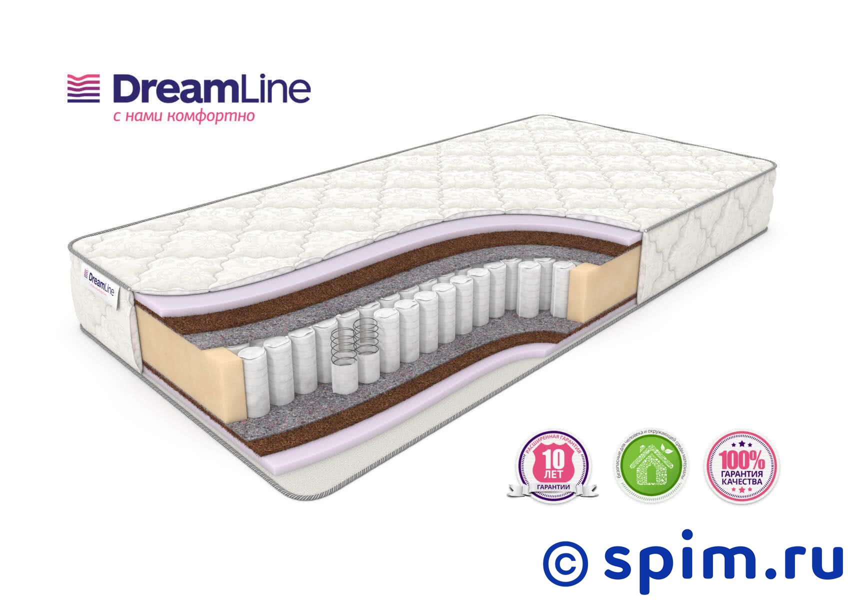 Матрас DreamLine Eco Foam Hard Tfk 160х190 см Матрас DreamLine Eco Foam Hard Tfk 160х190 смМатрасы DreamLine на пружинном блоке TFK<br>Матрас средней жесткости на независимых пружинах TFK (256 пружин/м2), с прослойками искусственного латекса и кокоса. Несъемный чехол из хлопкового жаккарда. Нагрузка до 120 кг. Высота: 21 см. Размер ДримЛайн Эко Фоам Хард Тфк двуспальный: 160 x 190 см<br><br>Ширина см: 160<br>Длина см: 190