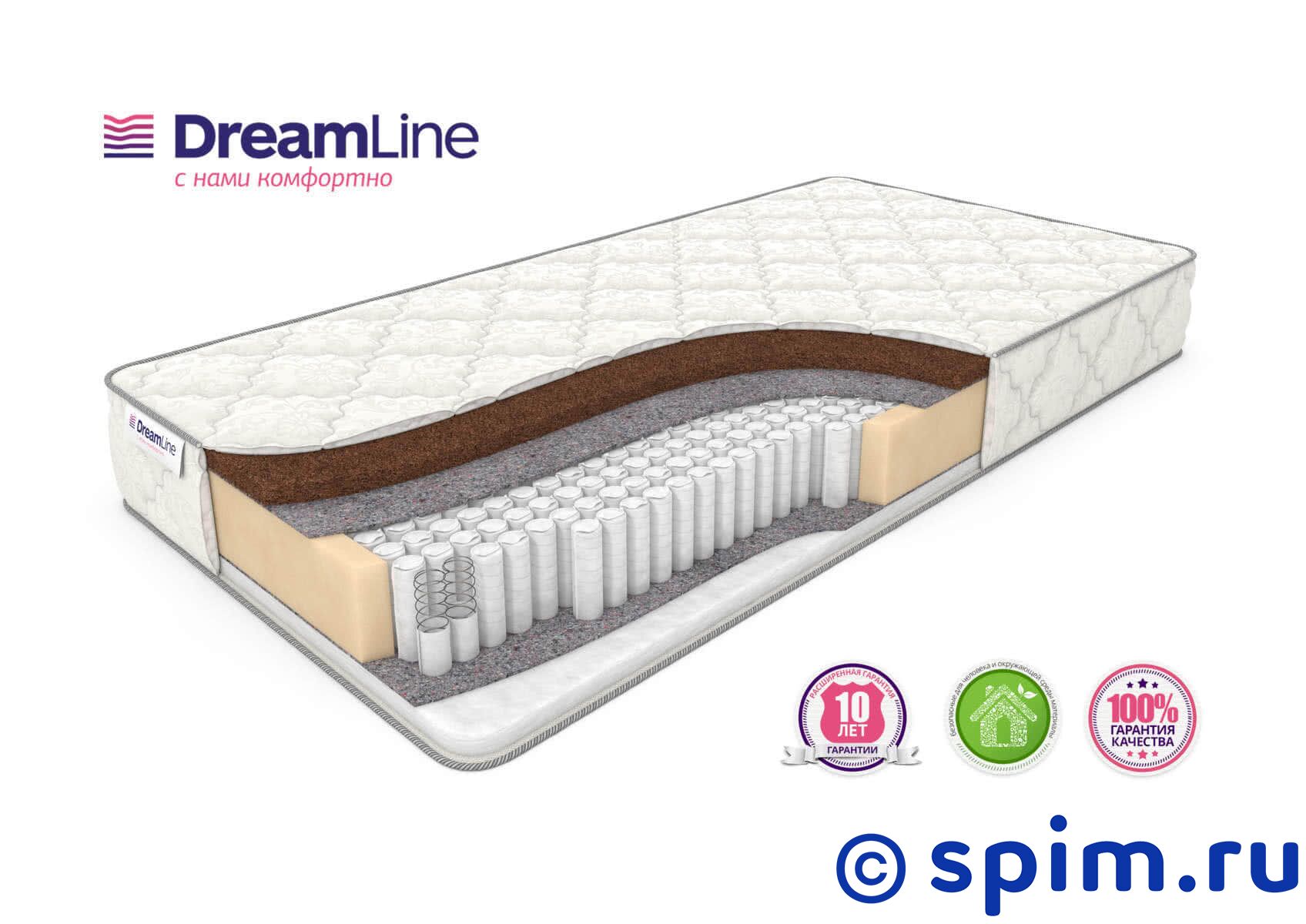 Матрас DreamLine Kombi 2 S1000 160х195 см Матрас DreamLine Kombi 2 S1000 160х195 смМатрасы DreamLine на пружинном блоке Multipoket S1000<br>Разносторонний матрас на независимых пружинах Multipoket S1000 (500 пружин/м2): жесткий со стороны кокоса и средней жесткости со стороны холлофайбера. Несъемный чехол из трикотажа. Нагрузка до 120 кг. Высота: 21 см. Размер ДримЛайн Комби 2 С1000 двуспальный: 160 x 195 см<br><br>Ширина см: 160<br>Длина см: 195