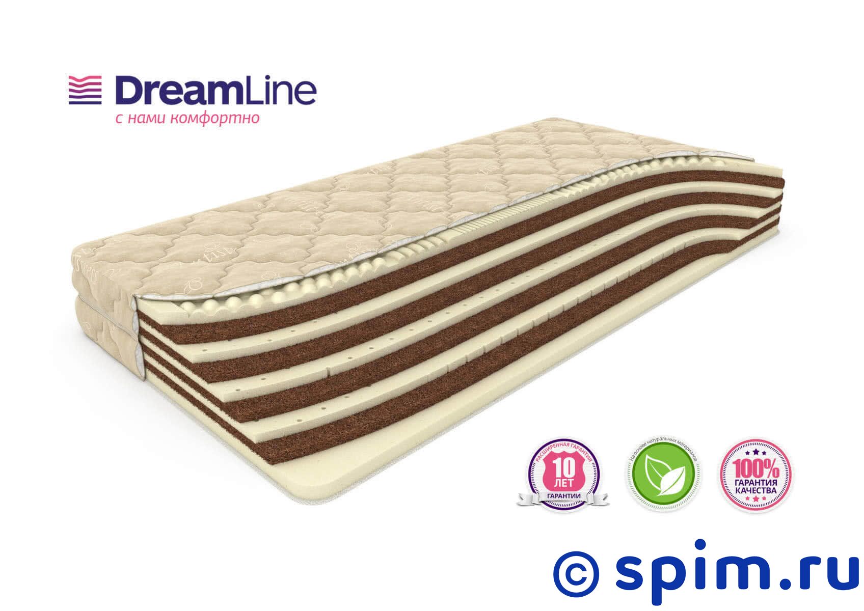 Матрас DreamLine Mix Massage 160х200 см Матрас DreamLine Mix Massage 160х200 смМатрасы DreamLine Springless<br>Матрас средней жесткости из чередующихся слоев 7-мизонного натурального латекса и Бикокоса. Съемный чехол из велюра. Высота: 23 см. Нагрузка: до 120 кг. Размер ДримЛайн Спринглесс Микс Массаж двуспальный: 160 x 200 см<br><br>Ширина см: 160<br>Длина см: 200<br>Линейка: Springless