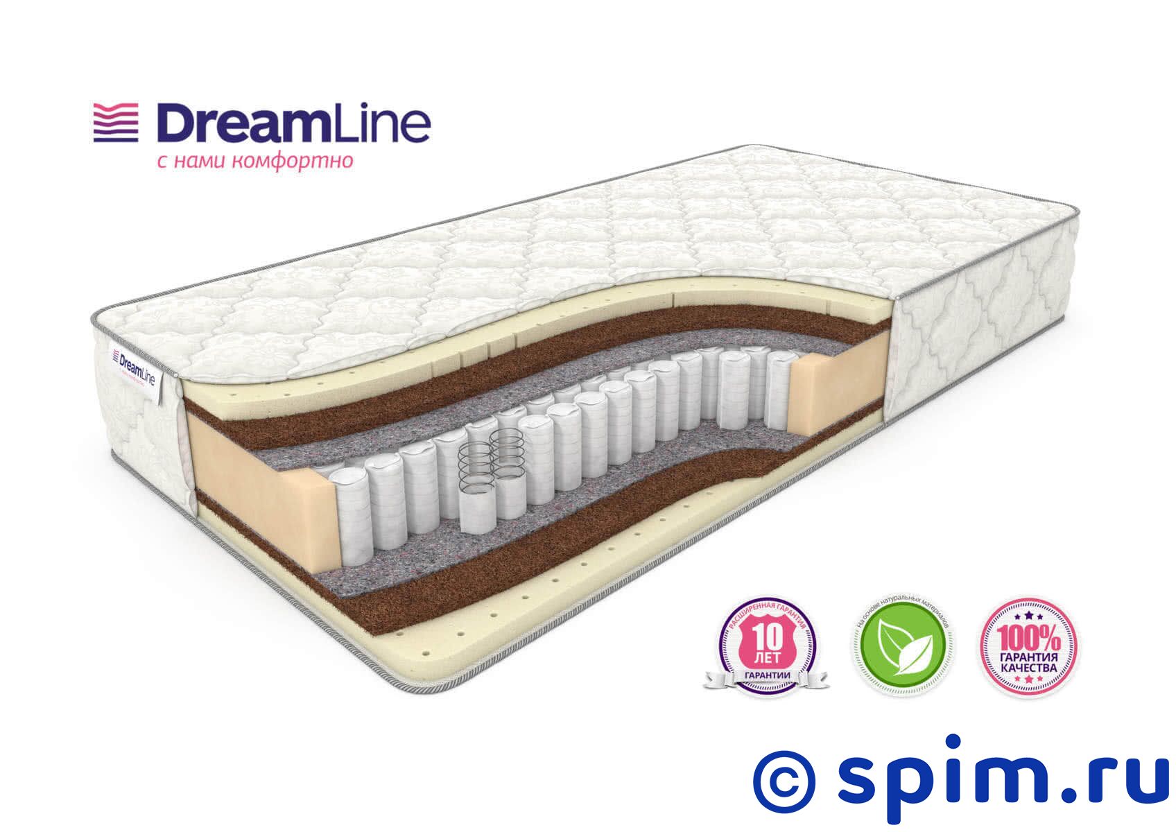 Матрас DreamLine Prime Medium Tfk 120х190 см Матрас DreamLine Prime Medium Tfk 120х190 смМатрасы DreamLine Prime<br>Матрас средней жесткости на независимых пружинах TFK (256 шт/м2), с прослойками натурального латекса и кокоса. Несъемный чехол из хлопкового жаккарда. Высота: 25 см. Нагрузка: до 120 кг. Размер ДримЛайн Приме Медиум Тфк 1,5-спальный: 120 x 190 см<br><br>Ширина см: 120<br>Длина см: 190<br>Линейка: Prime