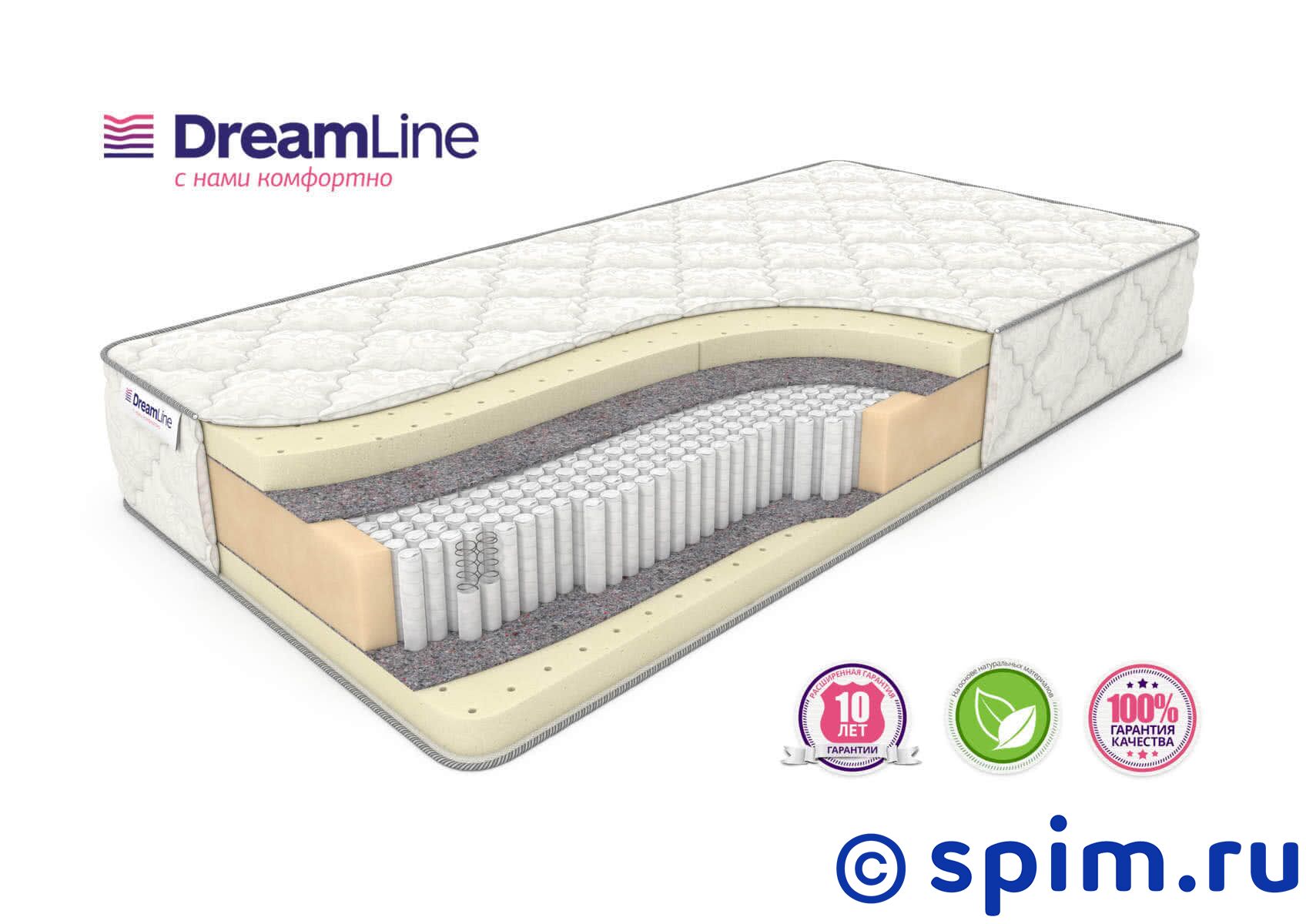 Матрас DreamLine Prime Soft S2000 90х200 см Матрас DreamLine Prime Soft S2000 90х200 смМатрасы DreamLine Prime<br>Мягкий матрас на независимых пружинах Multipoket S2000 (1000 шт/м2), с прослойками натурального латекса. Несъемный чехол из трикотажа. Высота: 27 см. Нагрузка: до 150 кг. Размер ДримЛайн Приме Софт С2000 односпальный: 90 x 200 см<br><br>Ширина см: 90<br>Длина см: 200<br>Линейка: Prime