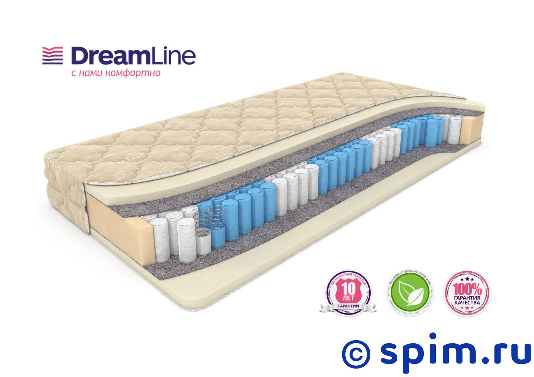 Матрас DreamLine Memory Latex Smart Zone 140х190 см Матрас DreamLine Memory Latex Smart Zone 140х190 смМатрасы DreamLine Smart Zone<br>Мягкий матрас на 5-тизонном блоке Sz (250 шт/м2), с прослойками ячеистого Memory Latex. Несъемный чехол из трикотажа. Высота: 23 см. Нагрузка: до 150 кг. Размер ДримЛайн Мемори Латекс Смарт Зоне двуспальный: 140 x 190 см<br><br>Ширина см: 140<br>Длина см: 190<br>Линейка: Smart