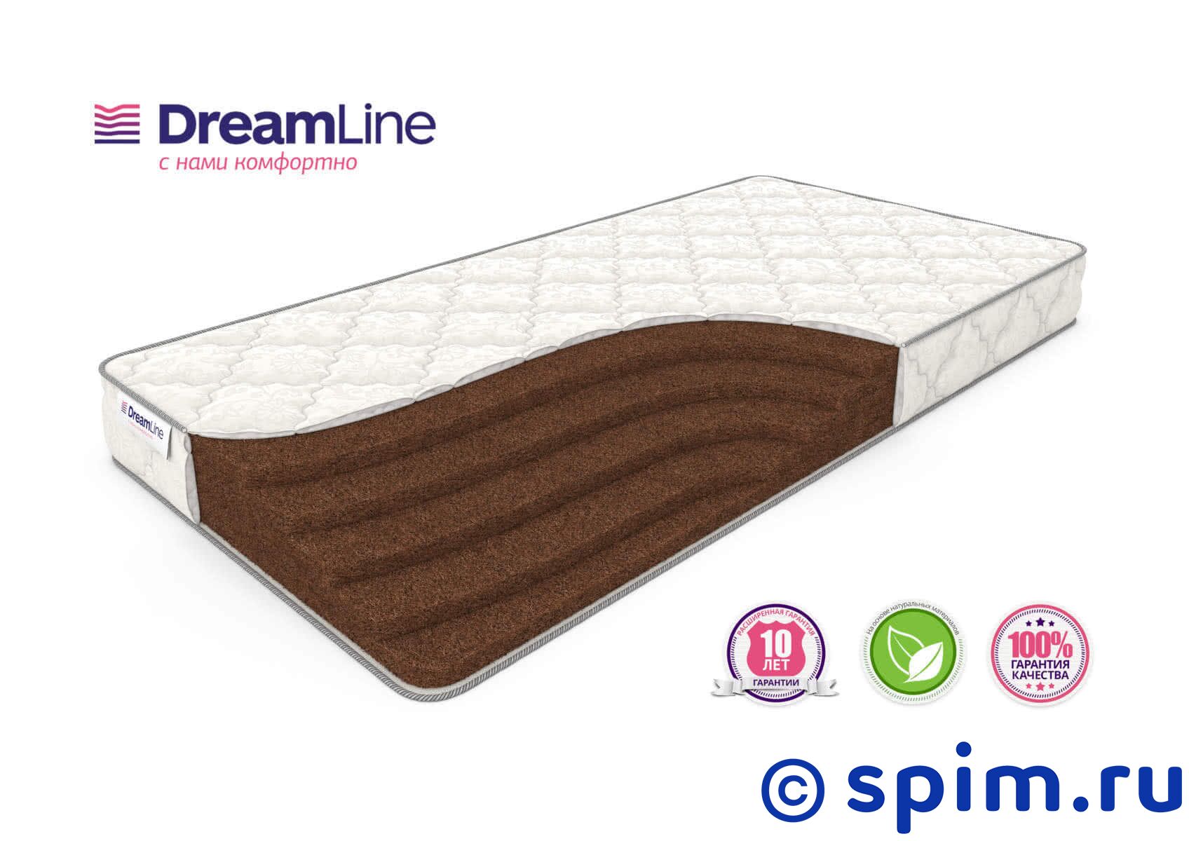 Матрас DreamLine Springless Orto 15 150х195 см Матрас DreamLine Springless Orto 15 150х195 смМатрасы DreamLine Springless<br>Жесткий кокосовый матрас. Несъемный чехол из хлопкового жаккарда. Высота: 16 см. Нагрузка: до 120 кг. Размер ДримЛайн Спринглесс Орто 15 двуспальный: 150 x 195 см<br><br>Ширина см: 150<br>Длина см: 195<br>Линейка: Springless