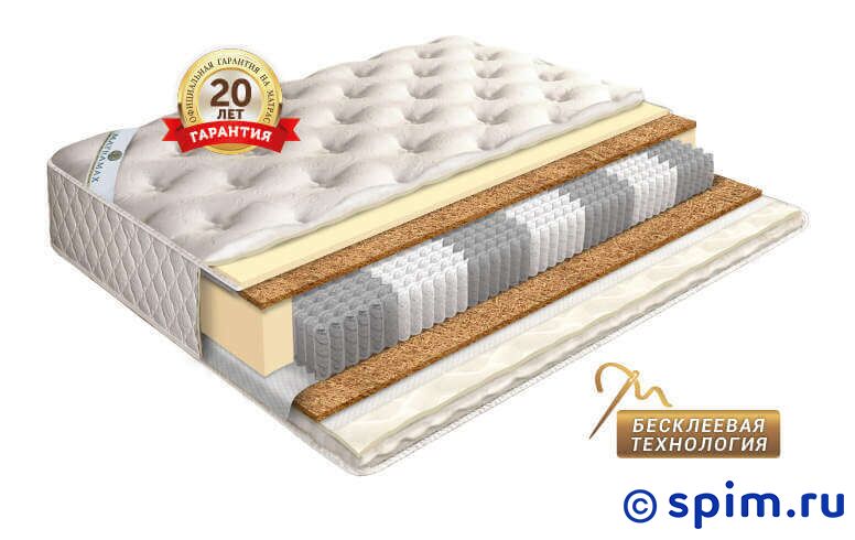 Матрас Matramax Флоренти К2Л1 90х200 см Матрас Matramax Флоренти К2Л1 90х200 смМатрасы Matramax Standart<br>Бесклеевая технология Пружины: независимые, 330 шт/м2 Разные стороны: Натуральный латекс + Кокос / Кокос Несъемный чехол: стрейч-котон Жесткость: средняя/выше средней Высота: 24 см Нагрузка: до 165 кг Размер Матрамакс Florenti односпальный: 90 x 200 см<br><br>Ширина см: 90<br>Длина см: 200