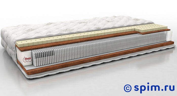 Матрас Perrino Торро 180х190 см Матрас Perrino Торро 180х190 смПружинные матрасы Perrino<br>Разносторонний матрас на основе блока Multipoket S2000 (1000 пружин на м2): жесткий со стороны кокосовой койры и средней жесткости со стороны натурального латекса и кокосовой койры. Съемный чехол из хлопкового трикотажа. Нагрузка: до 140 кг. Высота: 21 см. Размер Перрино Torro двуспальный: 180 x 190 см<br><br>Ширина см: 180<br>Длина см: 190