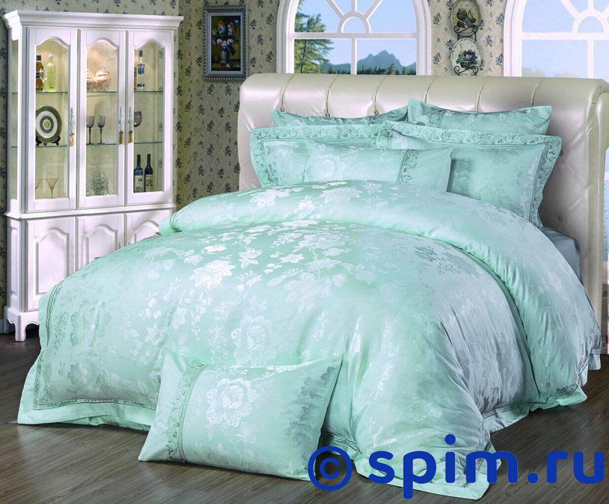Комплект Asabella 663 Евро-макси Комплект Asabella 663 Евро-максиЖаккардовое постельное белье Asabella<br>Состав: жаккард, вышивка(55% вискоза, 45% хлопок). Размер : Евро-макси<br><br>Размер: Евро-макси