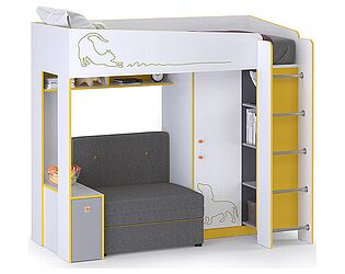 Кровать-чердак Mobi Альфа с диванным блоком (солнечный свет)