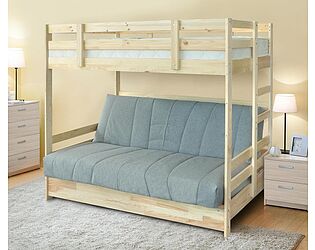 Кровать Боровичи двухъярусная массив с диваном