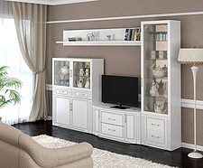 Купите белую стенку в гостиную (белый глянец) в интернет-магазине MebHomе.ru.