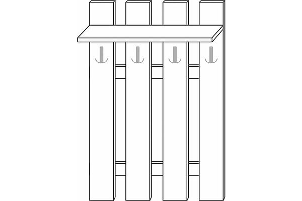 Панель Мебель Холдинг Ждана (мод.38) ЛДСП 4 крючка наборная 900/1630