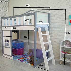 Детская кровать чердак, как способ сэкономить место в детской комнате