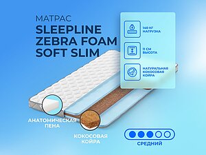   Sleepline Zebra Foam Soft Slim