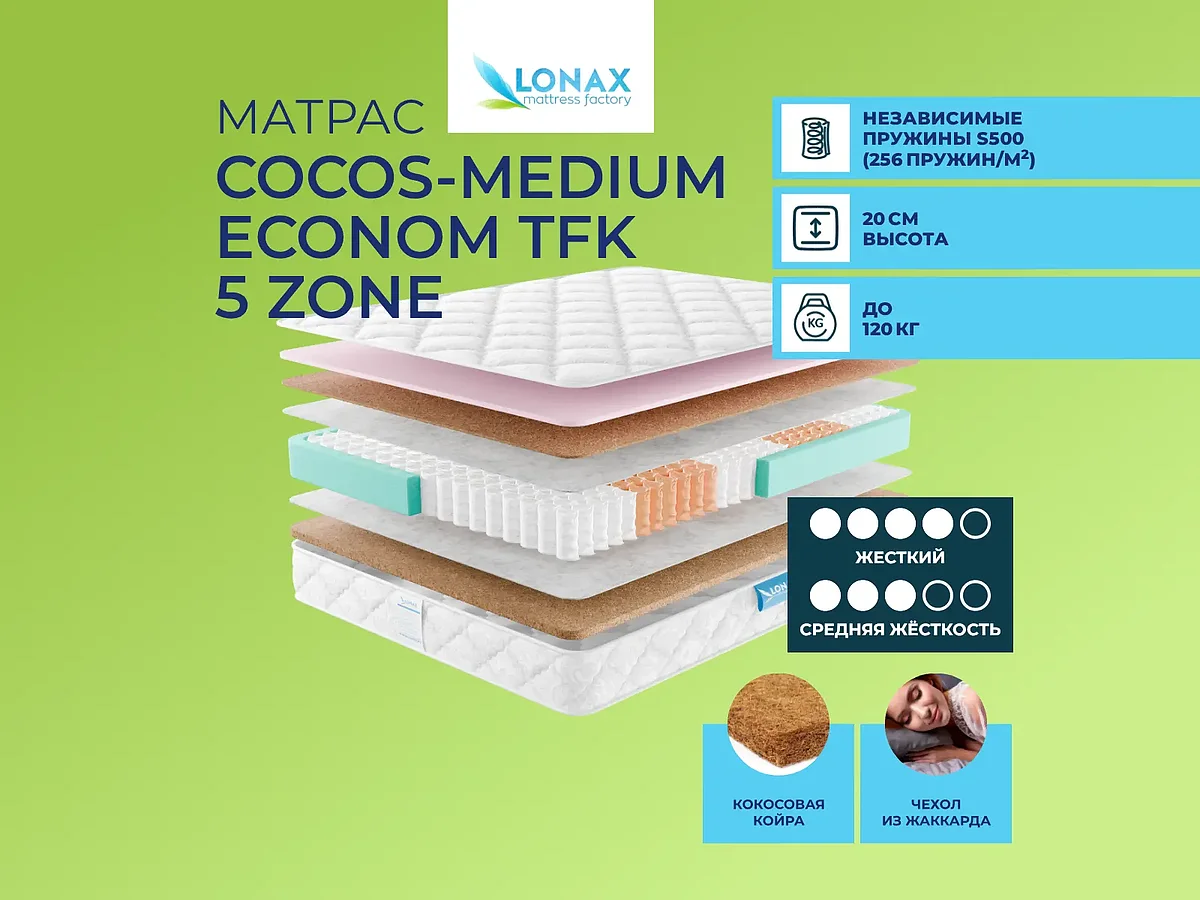 ������ Lonax Cocos-Medium Econom TFK 5 Zone � �������, ���� � ��������������