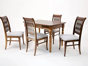 Купить стол Zip-mebel Обеденная группа Верди 120 со стульями Рич/ серый
