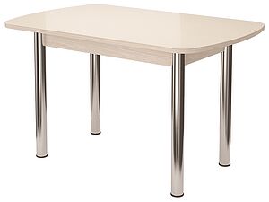 Купить стол MLK Бостон -2 Ваниль 1100х700 овальный (мет. опора)