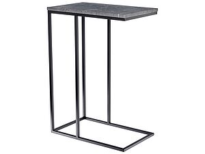 Купить стол Bradexhome Loft 50x30см, серый мрамор с чёрными ножками