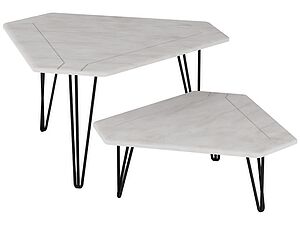 Купить стол Мебелик Тет-а-тет Белый бетон/Чёрный