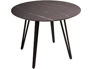 Купить стол R-Home Диего (диаметр 860) Мрамор графит со скосом