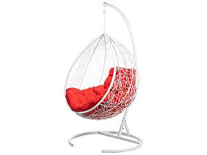 Купить кресло Bigarden Tropica White (со стойкой) Красная подушка