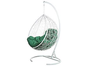 Купить кресло Bigarden Tropica White (со стойкой) Зеленая подушка