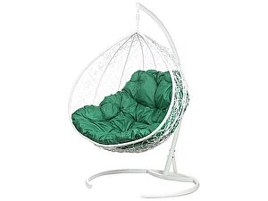 Купить кресло Bigarden Gemini promo white (со стойкой) Зеленая подушка