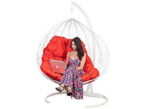 Купить кресло Bigarden Gemini promo white (со стойкой) Красная подушка