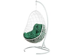 Купить кресло Bigarden Easy White (со стойкой) Зеленая подушка