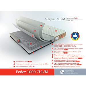  Rollmatratze Feder 1000 7LL/M