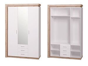 Купить шкаф Ижмебель Люмен 15 3-х дверный с зеркалом (3 ящика)