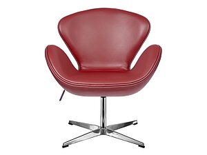Купить кресло Bradexhome SWAN CHAIR красный, натуральная кожа